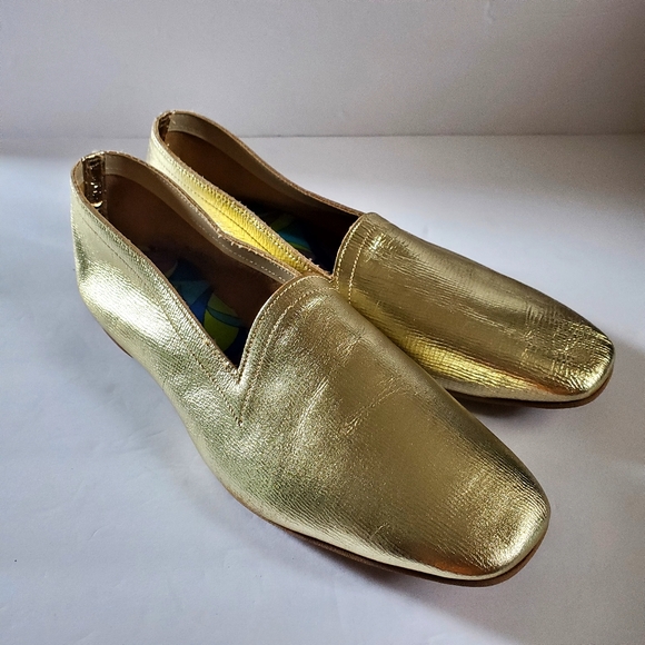 Vintage Carol Brent Gold Women's Loafers Size 10M - Picture 1 of 12